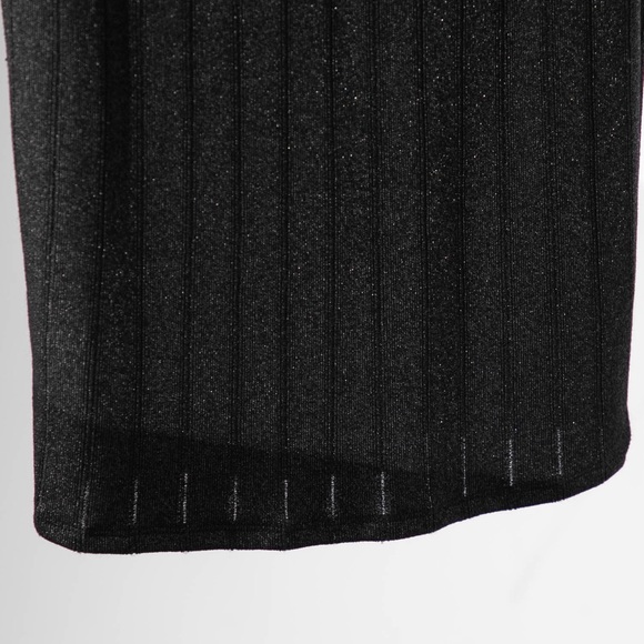 White House Black Market Black Sparkly Knit Dress - Size 4 - Picture 8 of 9